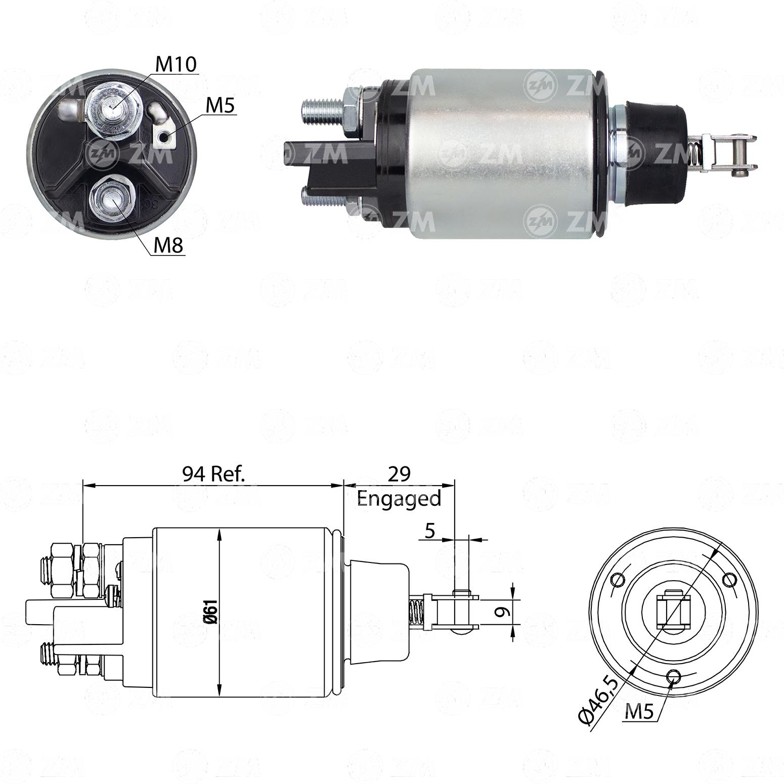 Marş Otomatiği 12v Iskra Newholland / Valtra Jcb -ym Landını 8mm 10mm Cıvatalı | Zm 825