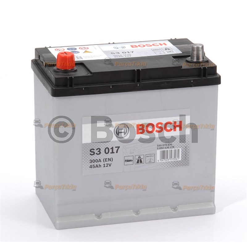 12 V 45 Ah Bosch Akü S3 Seri Marş Aküsü (Dar/Ters) 0092S30170 