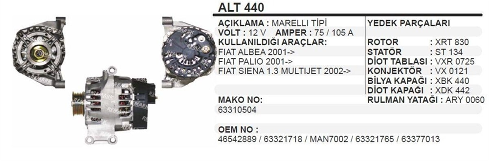AESALT440-Alternatör Dinamo