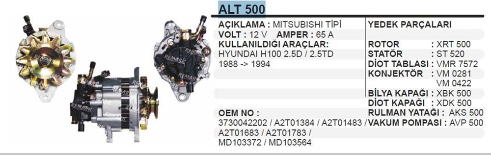AESALT500-Alternatör Dinamo