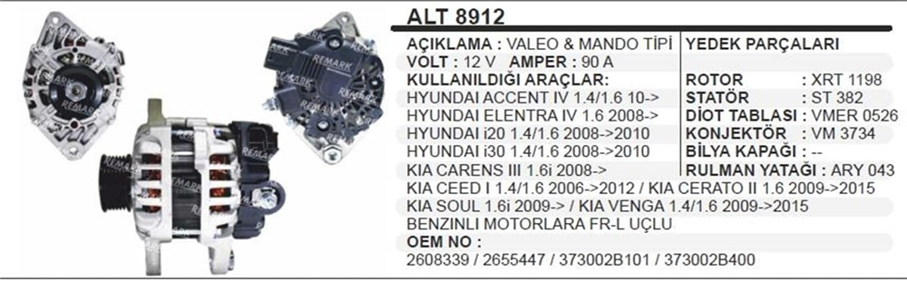 AESALT8912-Alternatör Dinamo