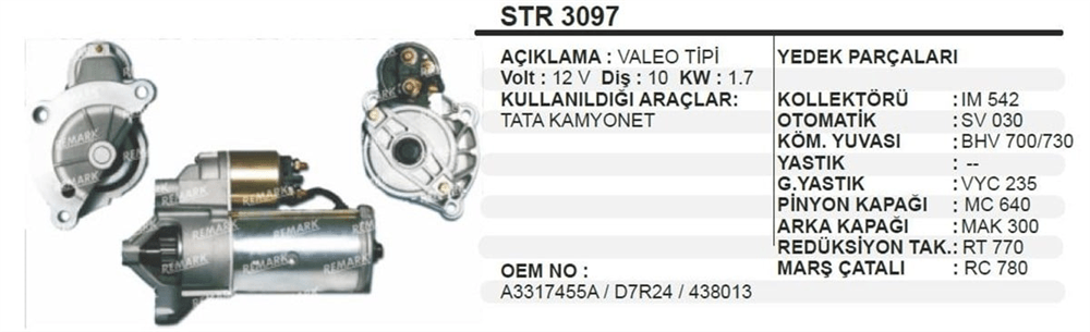 AESSTR3097-OEM-Marş Motoru - Marş Dinamosu