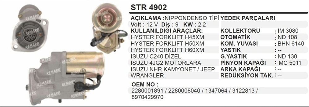 AESSTR5011-Marş Motoru - Marş Dinamosu