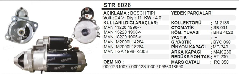 AESSTR8026-Marş Motoru - Marş Dinamosu