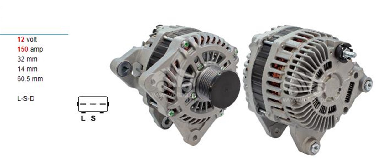 Alternatör 12V 150Ah Nıssan Qashqai Nıssan X Traıl Iı Renault Koleos 2 0 Dci Hy 2008  [M9r832]