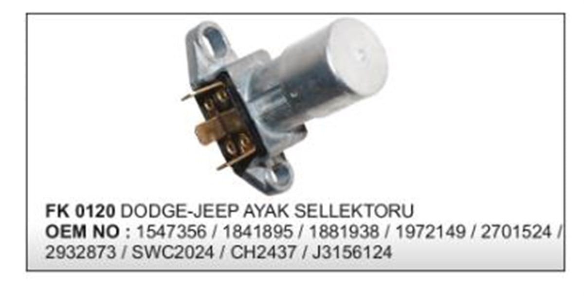 Ayak Sellektörü Dodge Jeep Ayak Sellektörü Vtx135 Sds114