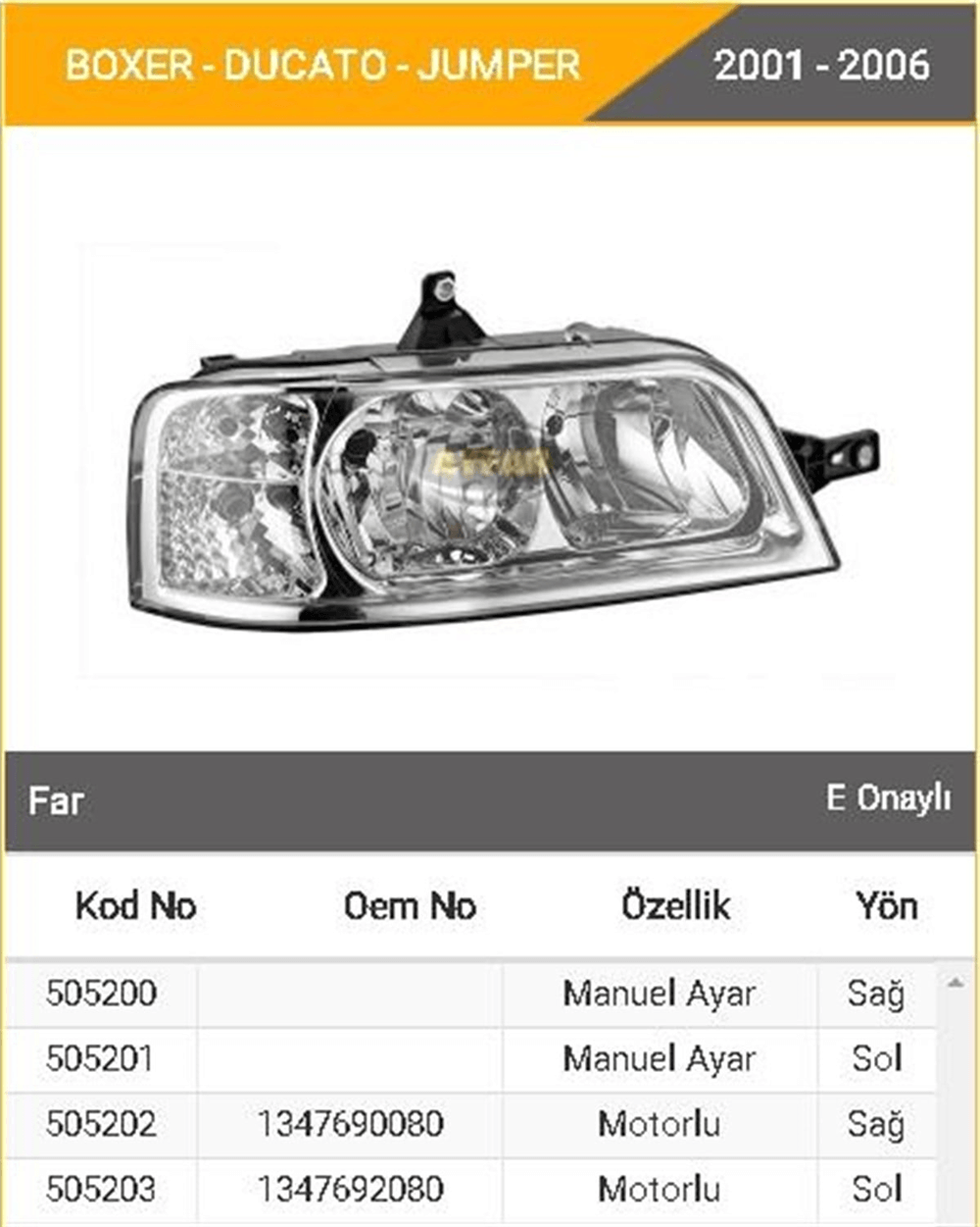 AYFAR505200-Far Komple