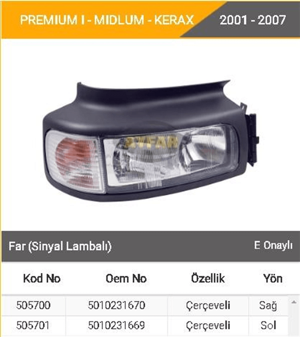 AYFAR505701-Far Komple