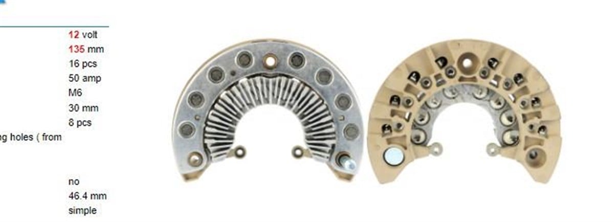 Diyot Tablası Orjınal Mıtsubıshı Laguna 220A Çap 135Mm  Ford Fusıon,Focus,Mıtsubıshı Lancer Outlander