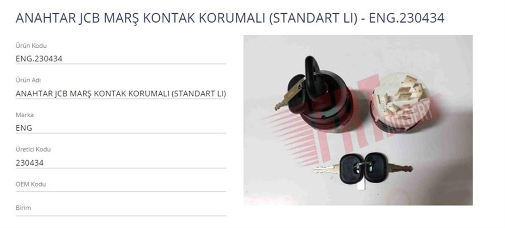 ENG230434-Kontak (Kilit-Anahtarlı)