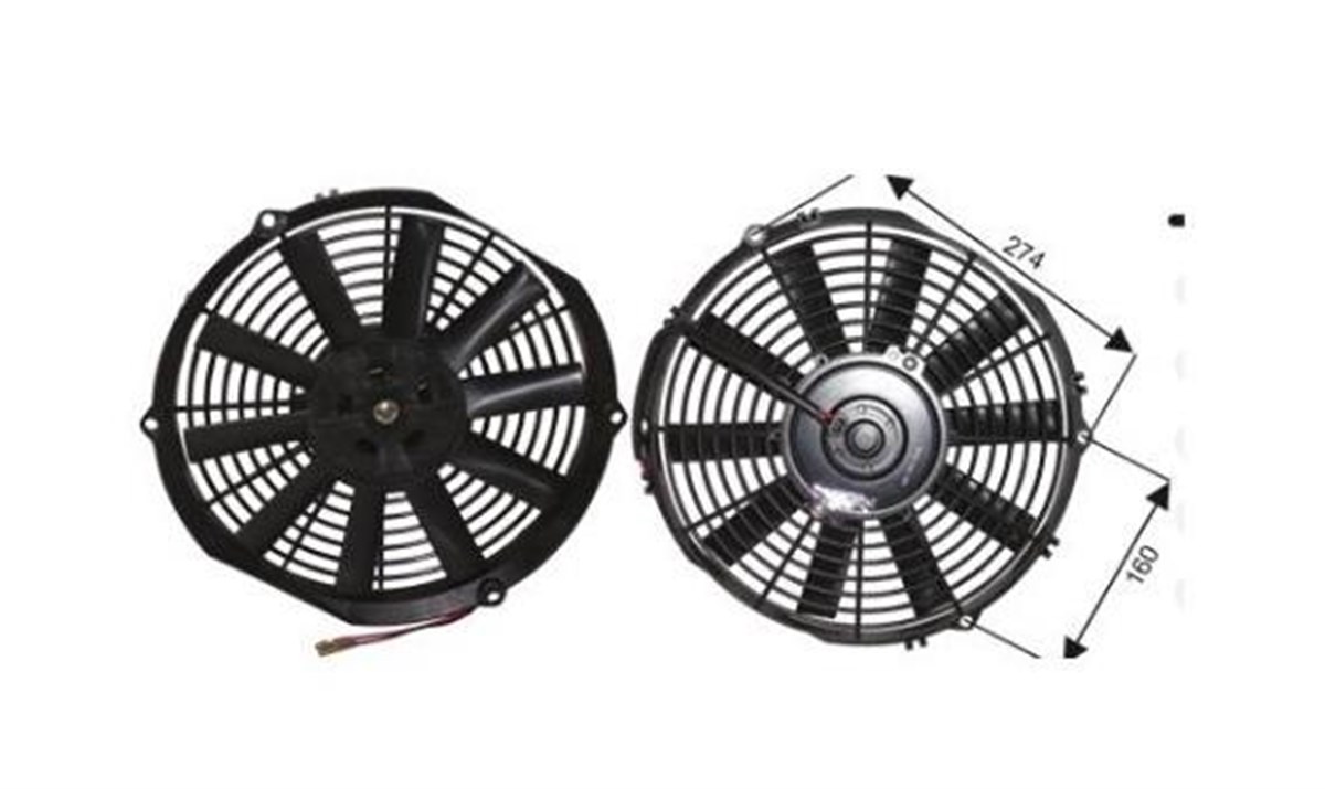 Fan Motoru 12V 11'' Pervaneli Emici