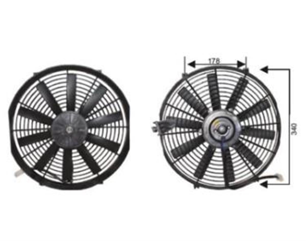 Fan Motoru 24V 14İnç Üniversal Düz Kanat 330Mm | Martek Rfm1230