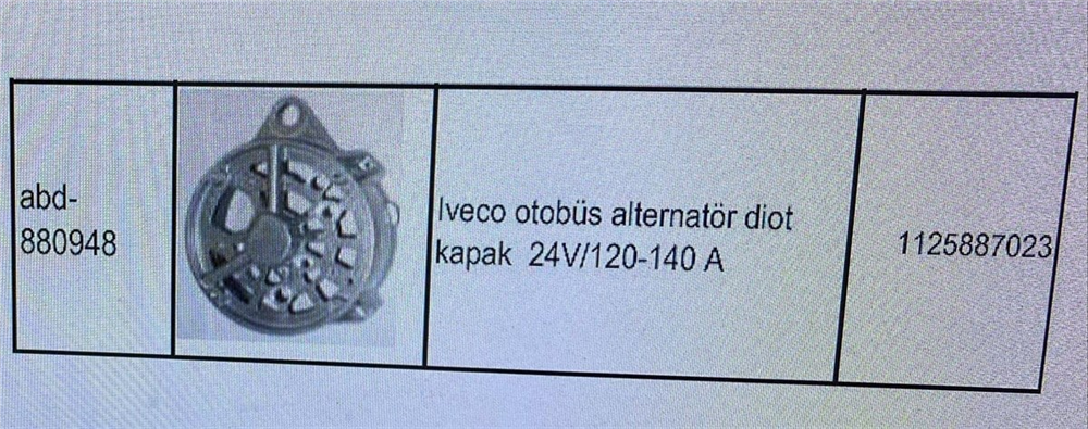 GMP880948-Alternatör Arka Kapak