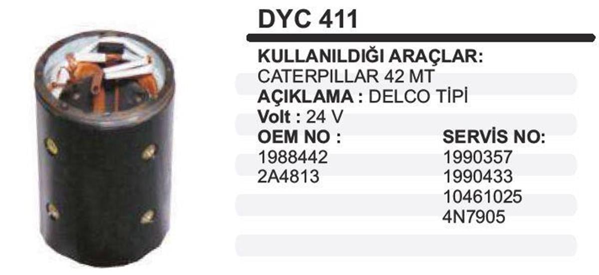 Gövdeli Marş Yastığı Cat 24V 42Mt Dev Fatih Delcotip Dyc411 | Schenna Dyc411