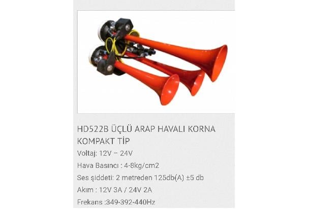 HİDOHD522B24V-Korna & Siren Çeşitleri