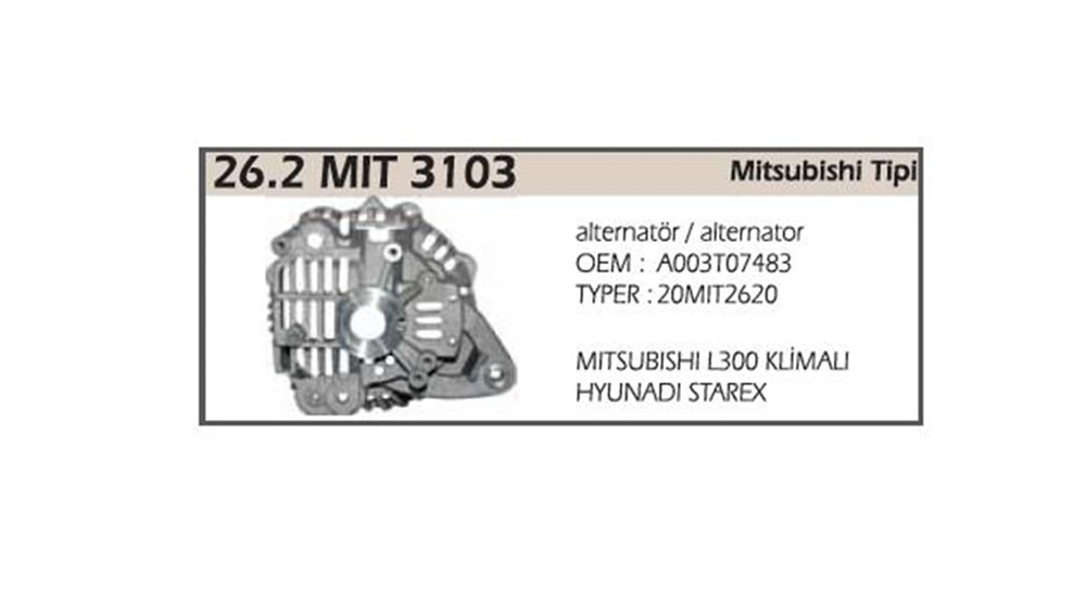 ITHAK262MIT3103-Alternatör Arka Kapak