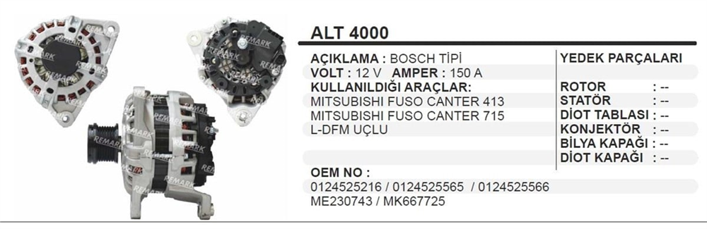 ITHALT0124525565-Alternatör Dinamo