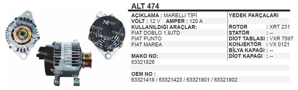 ITHALT474R-Alternatör Dinamo