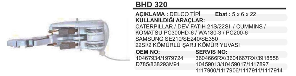 ITHBHD320-Marş Kömürü ve Kömür Yuvası