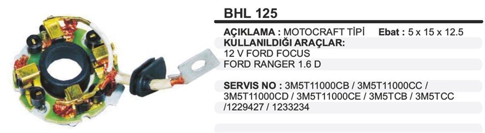 ITHBHL125-Marş Kömürü ve Kömür Yuvası