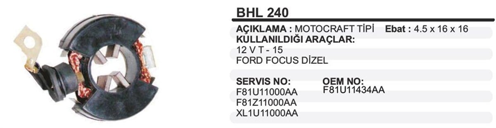 ITHBHL240-Marş Kömürü ve Kömür Yuvası