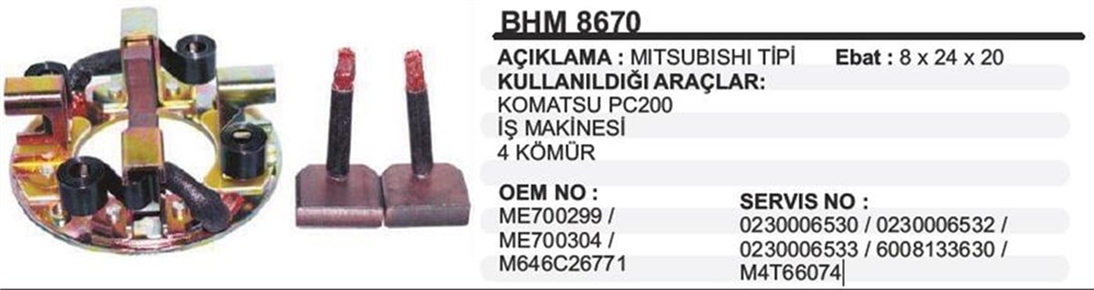 ITHBHM8670-Marş Kömürü ve Kömür Yuvası