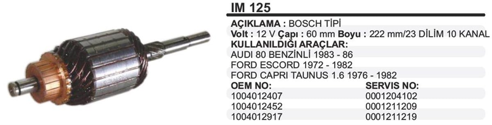 ITHIM125-Marş Kollektörleri
