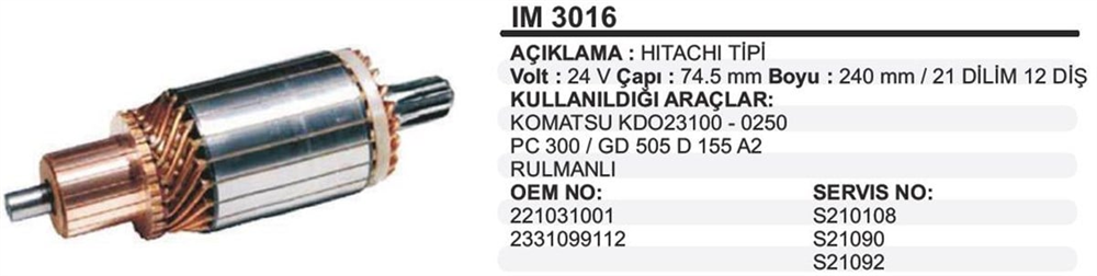 ITHIM3016-Marş Kollektörleri