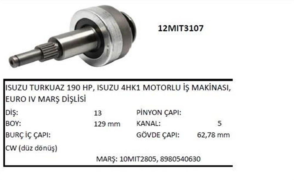 ITHMD12MIT3107-Marş Dişlisi