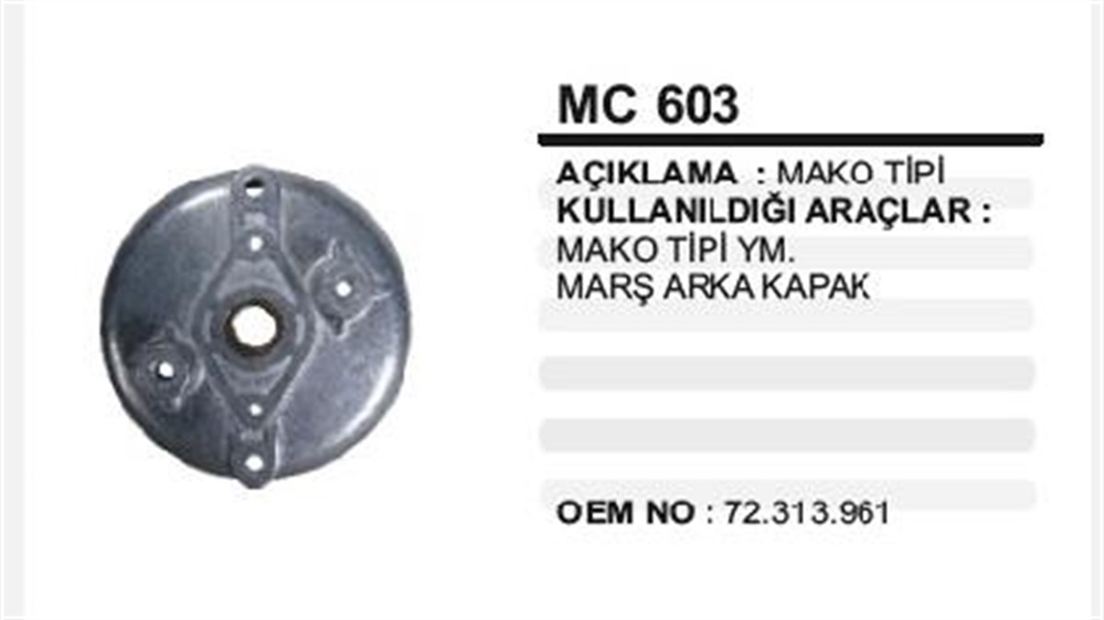 ITHMKMC603-Marş Arka Kapağı