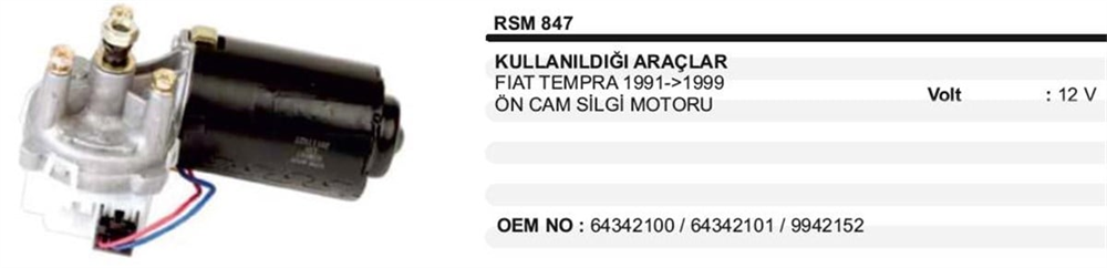 ITHSM847-Silecek Motoru