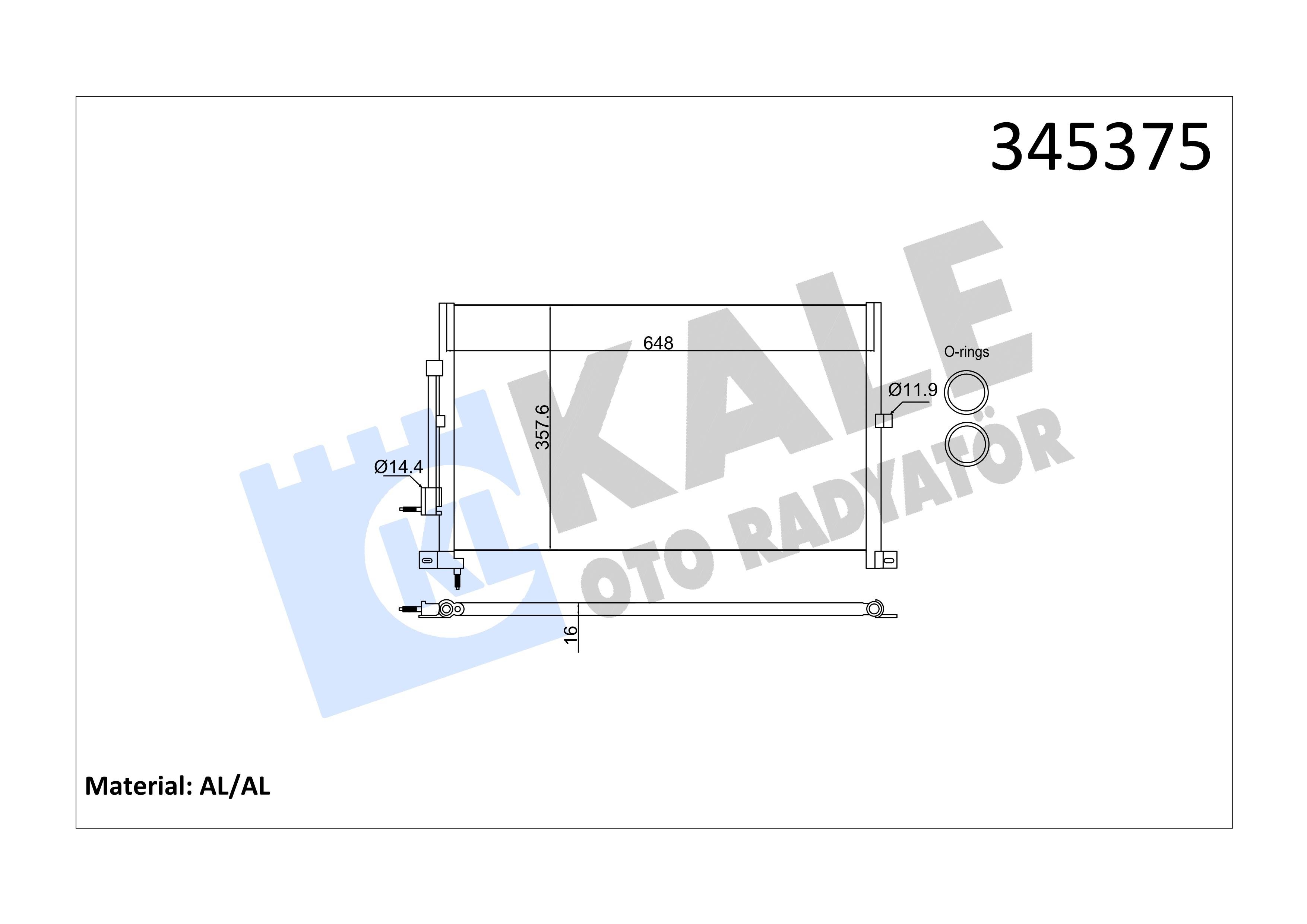 KALE345375-Klima Radyatörü (Kondenser)