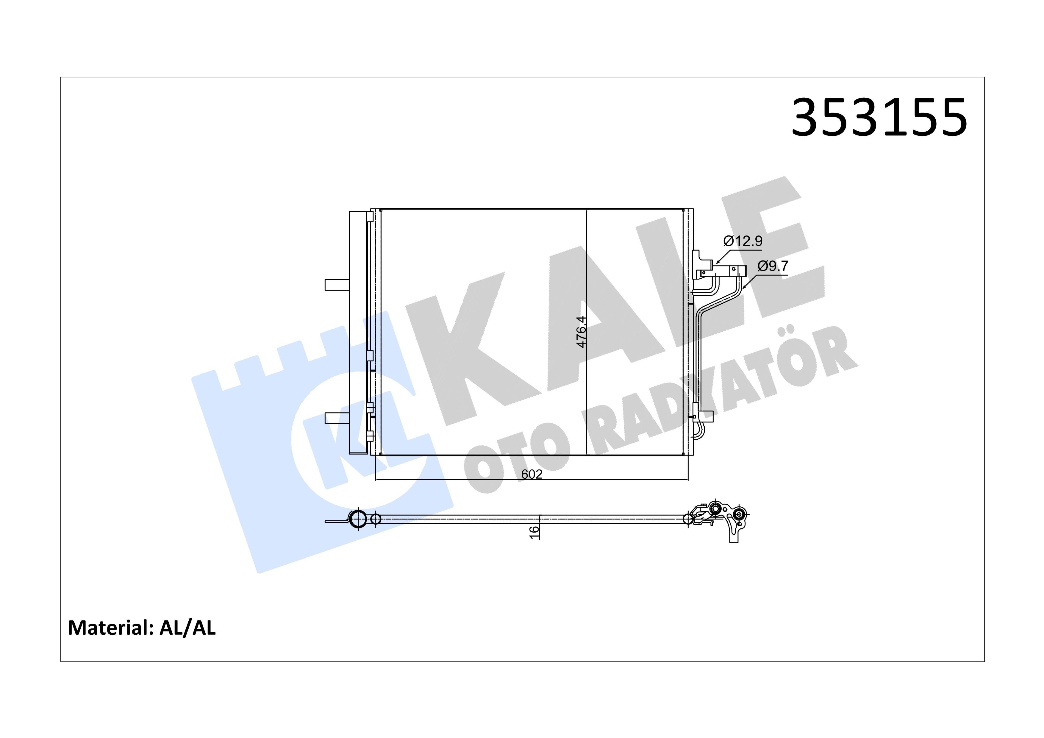 KALE353155-Klima Radyatörü (Kondenser)