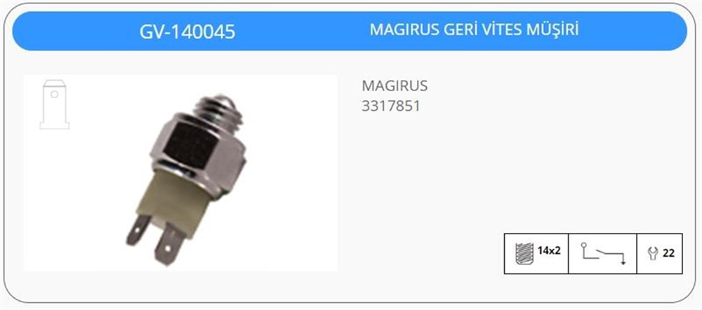 KLFGV140045-Geri Vites Müşürü