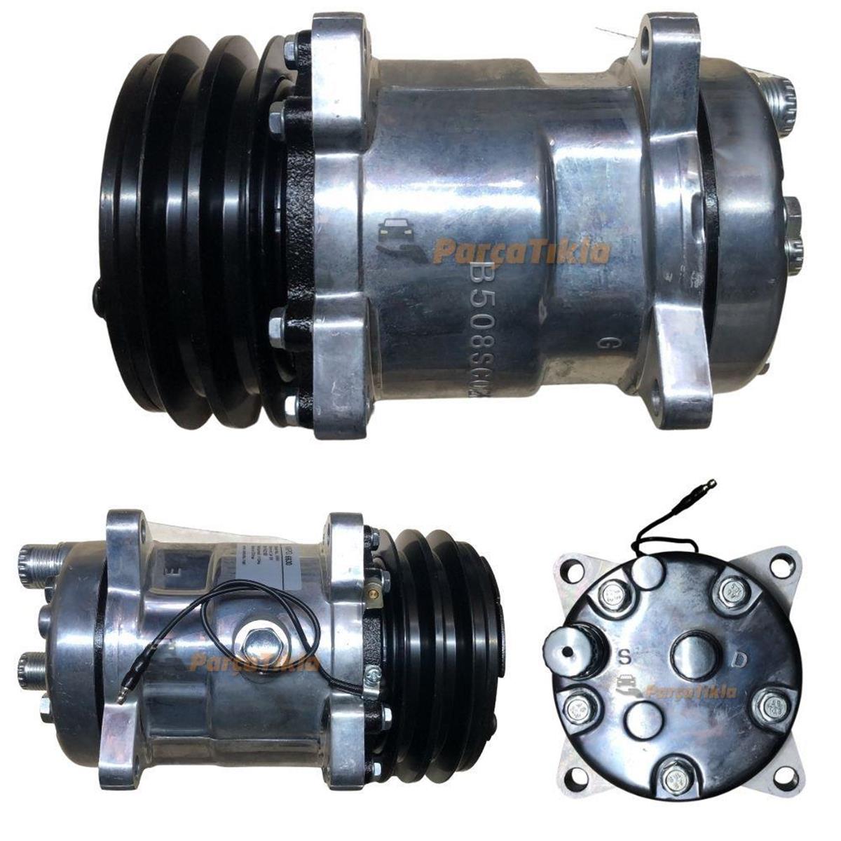 Klima Kompresörü 12V 2Pk V Kayış 5H14 Arkadan Çıkış İnce Kalın Kasnak Çapı:132Mm İnce Kalın İ K | Sanden 6630