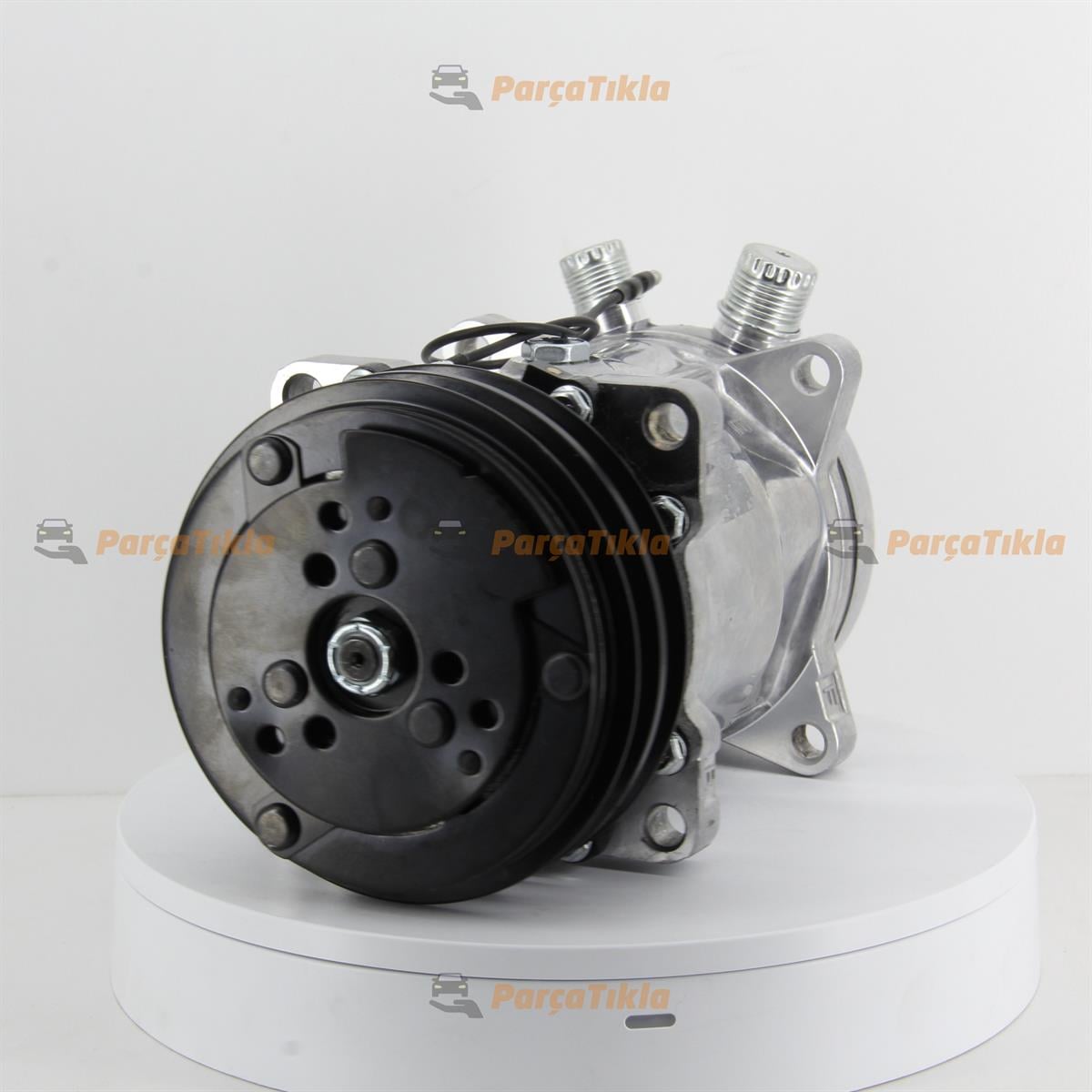 Klima Kompresörü 12V 2Pk V Kayış 5H14 Üstten Çıkış İnce Kalın Kasnak Çapı : 132Mm | Lidpart K6626