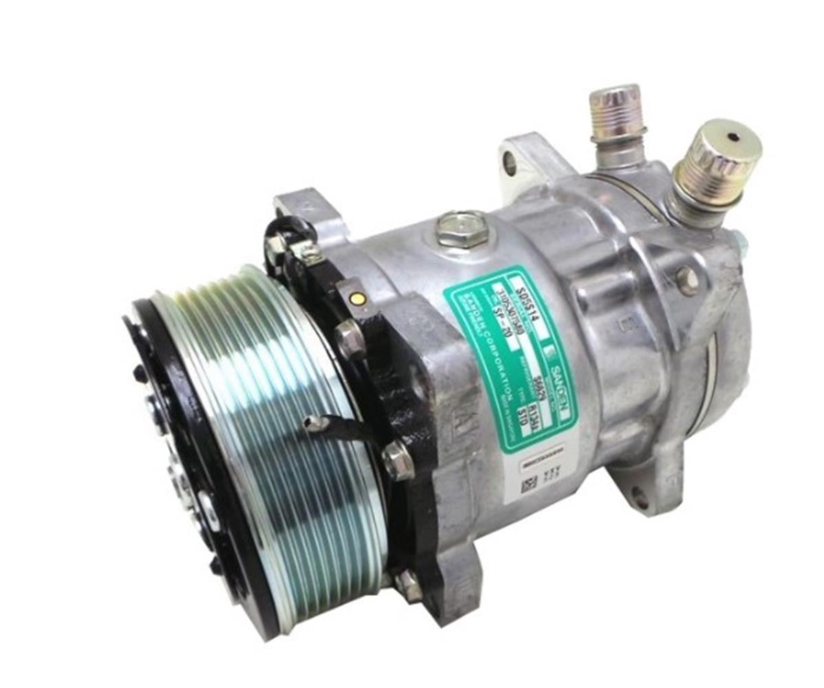 Klima Kompresörü 12V 8Pk 5H14 Üstten Çıkış İnce Kalın | Sanden 6629