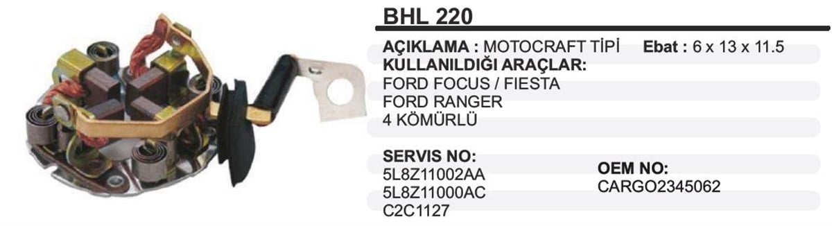 Kömür Yuvası Ford Focus Connect Motograftip Bhl220