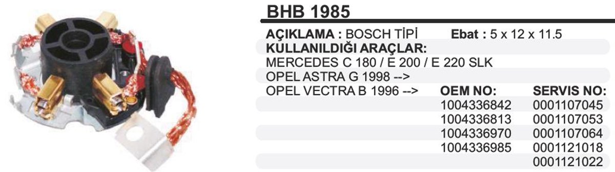 Kömür Yuvası Golf Pass Bosçh Tip           Bhb1985