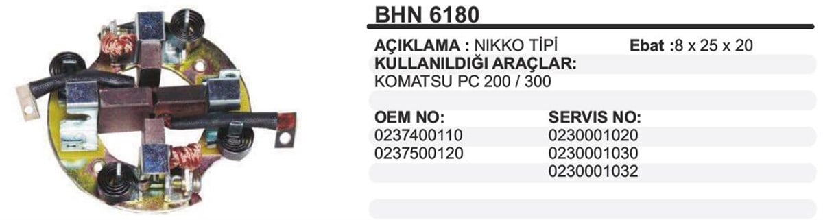 Kömür Yuvası Komatsu Pc200 300 Bhn6180
