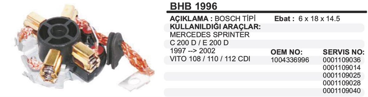 Kömür Yuvası Merc Sprinter Vito E200 Bhb1996