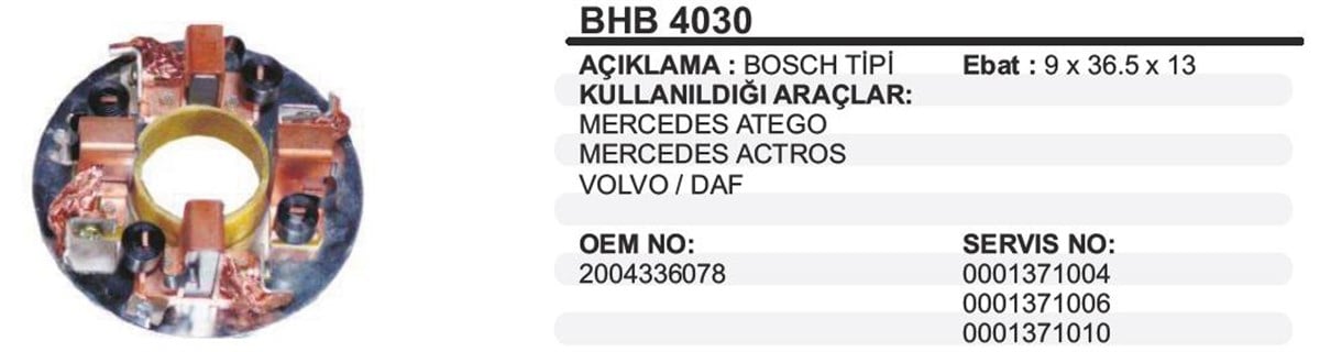Kömür Yuvası Mercedes Atego Actros Daf Scanıa Bhb4030
