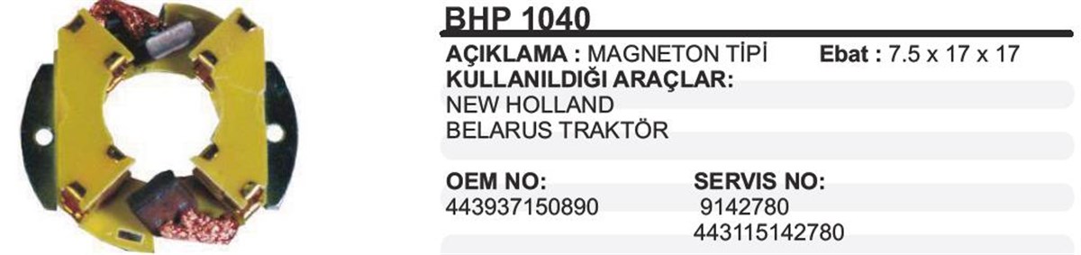Kömür Yuvası Mf Nevholland Pal Tip         Bhp1040