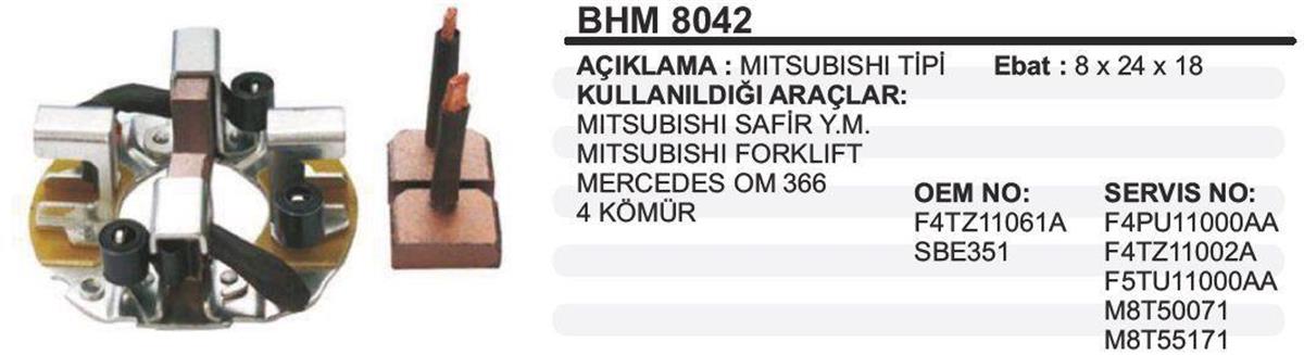 Kömür Yuvası Mits Safir Ym Forklift 8X24x18 Mıtsubıshı Tıpı Safır Ym Forklıft Mercedes Om 366 Bhm8042 | Ldp Bhm8042