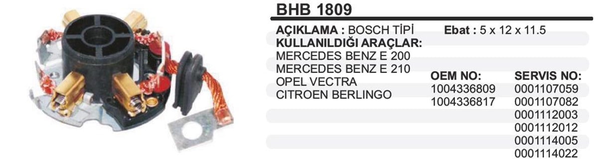 Kömür Yuvası Opel Vectra  Kango 1 9  Bhb1809  Boschu 2004336220  F000al2034