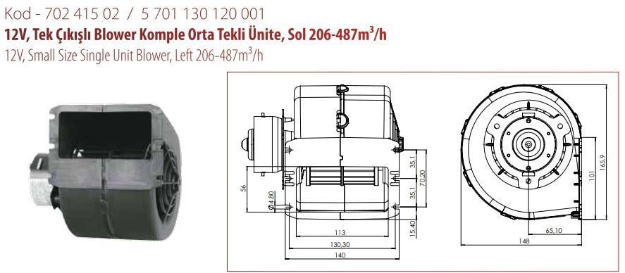 KORMAS5701130120001-Kalorifer Motoru