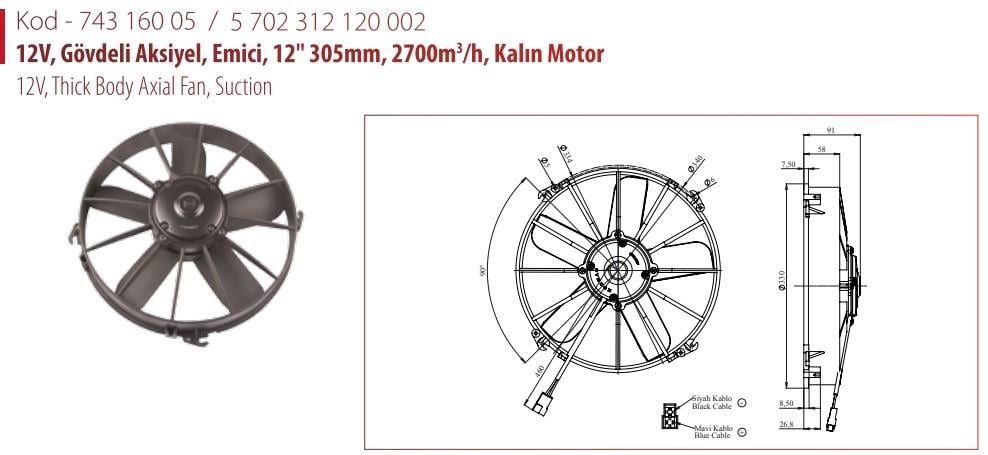 KORMAS5702312120002-Fan Motoru
