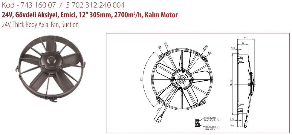 KORMAS5702312240004-Fan Motoru