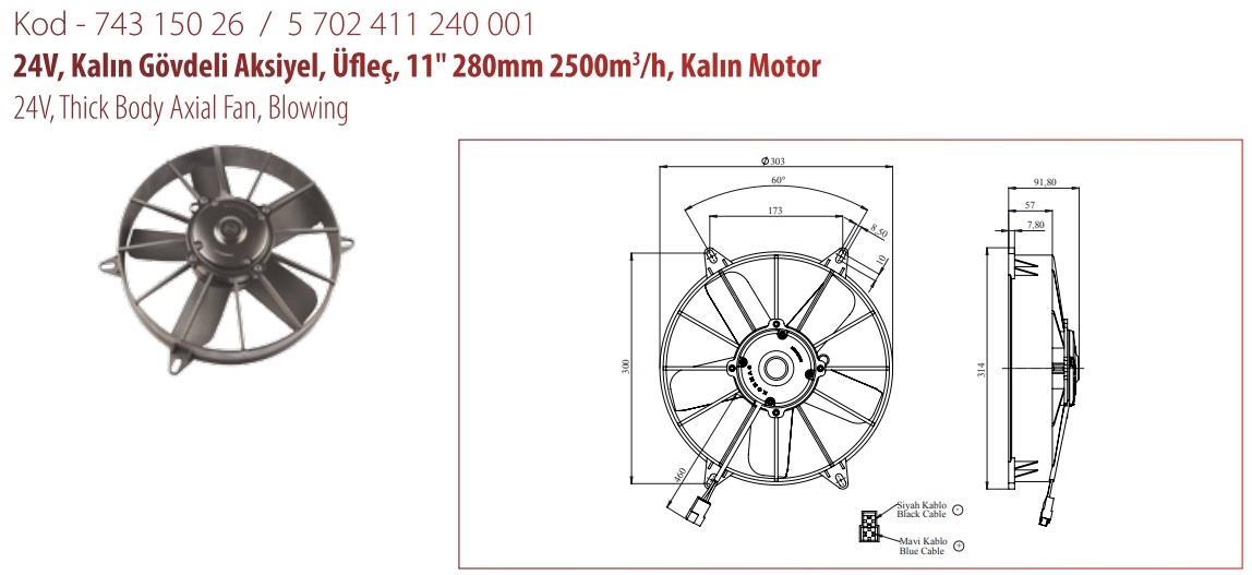 KORMAS5702411240001-Fan Motoru