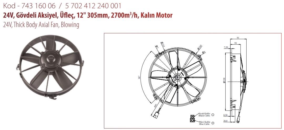 KORMAS5702412240001-Fan Motoru